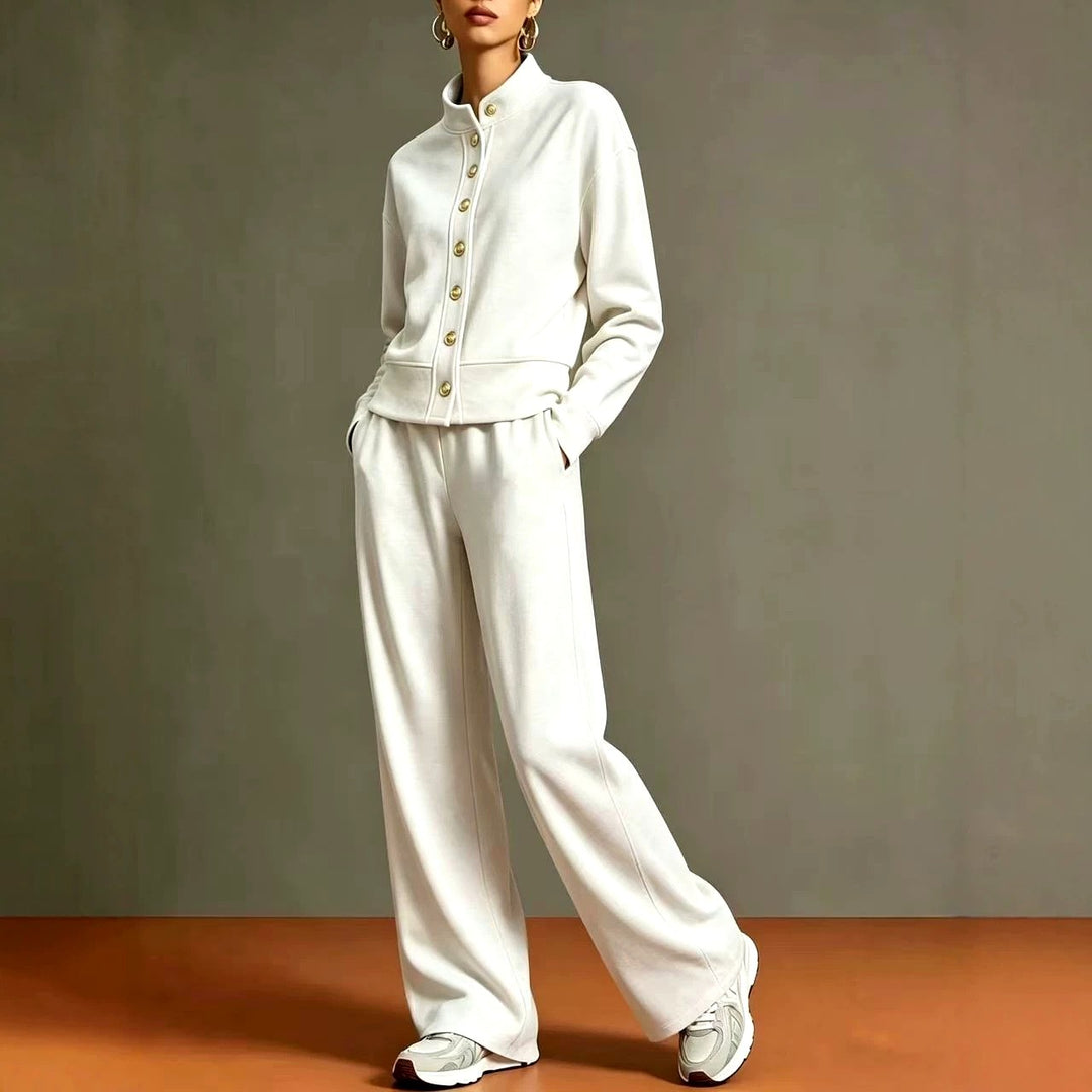 Alanna - Women's Stand Collar Long Sleeve Matching Set 1