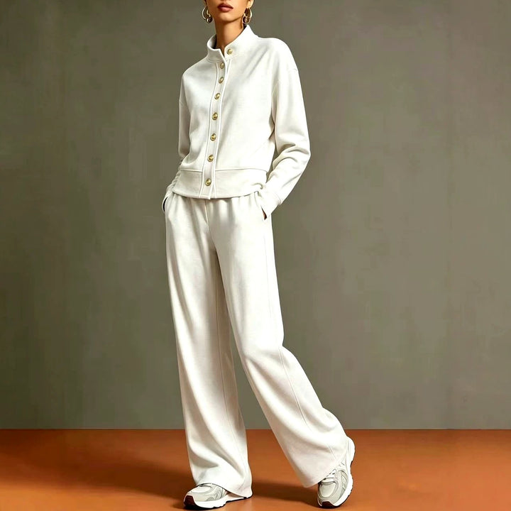 Alanna - Women's Stand Collar Long Sleeve Matching Set 1