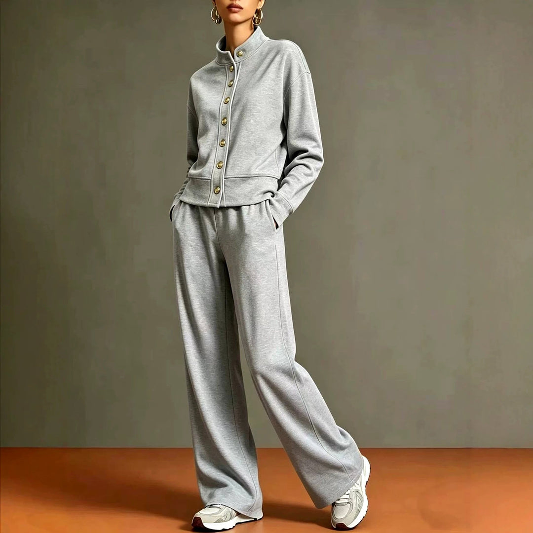 Alanna - Women's Stand Collar Long Sleeve Matching Set 3