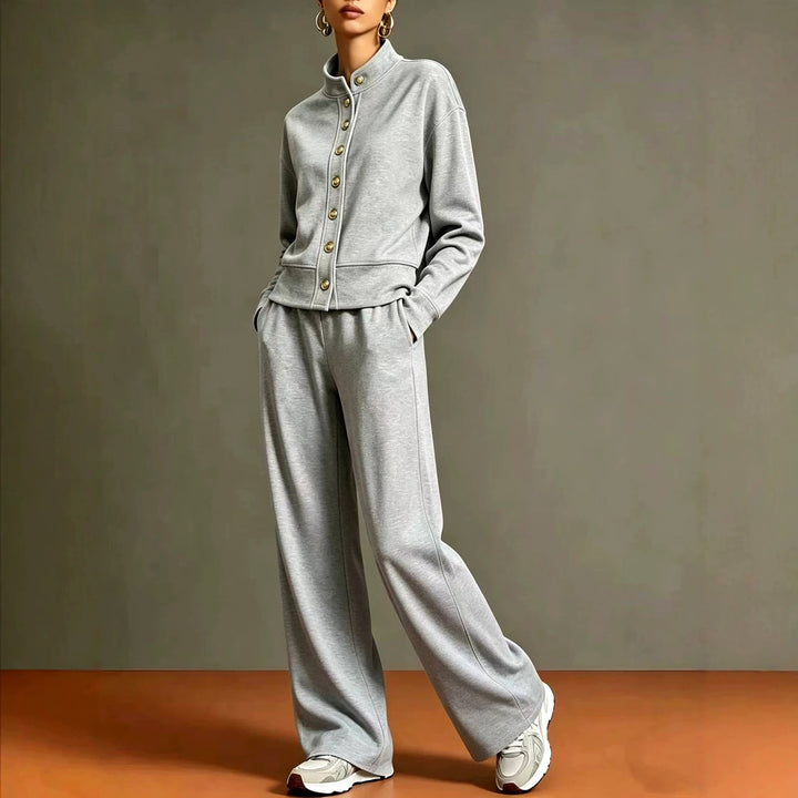 Alanna - Women's Stand Collar Long Sleeve Matching Set 3