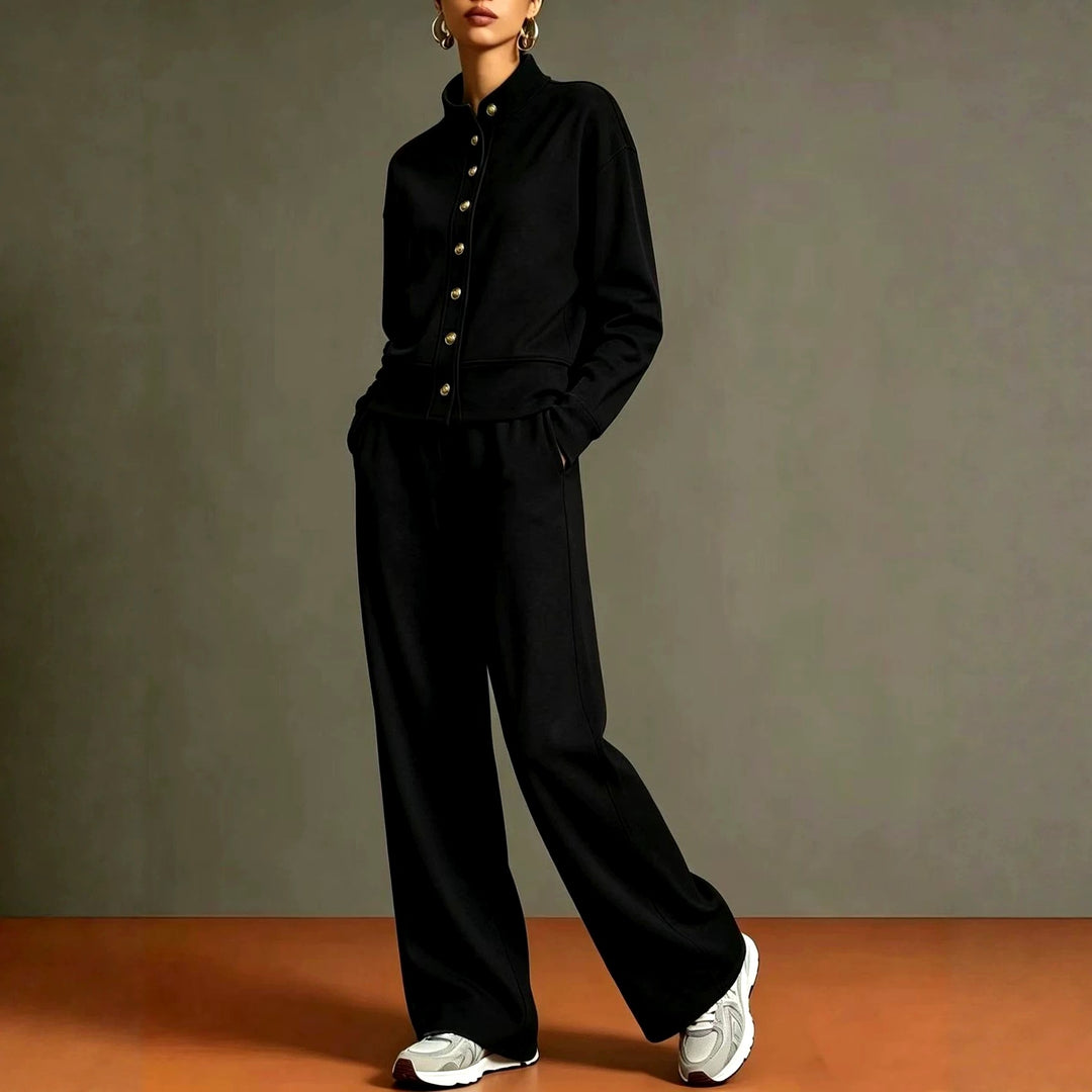 Alanna - Women's Stand Collar Long Sleeve Matching Set 4