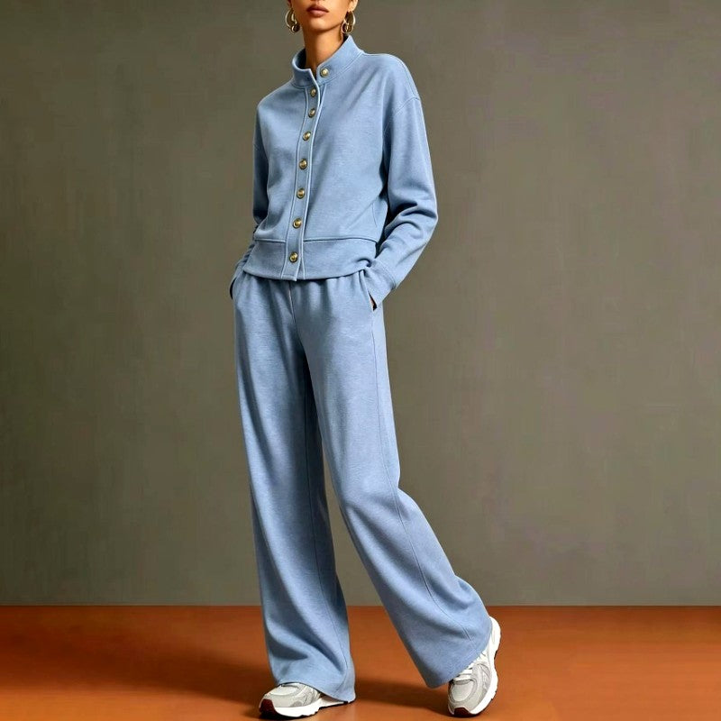 Alanna - Women's Stand Collar Long Sleeve Matching Set 5