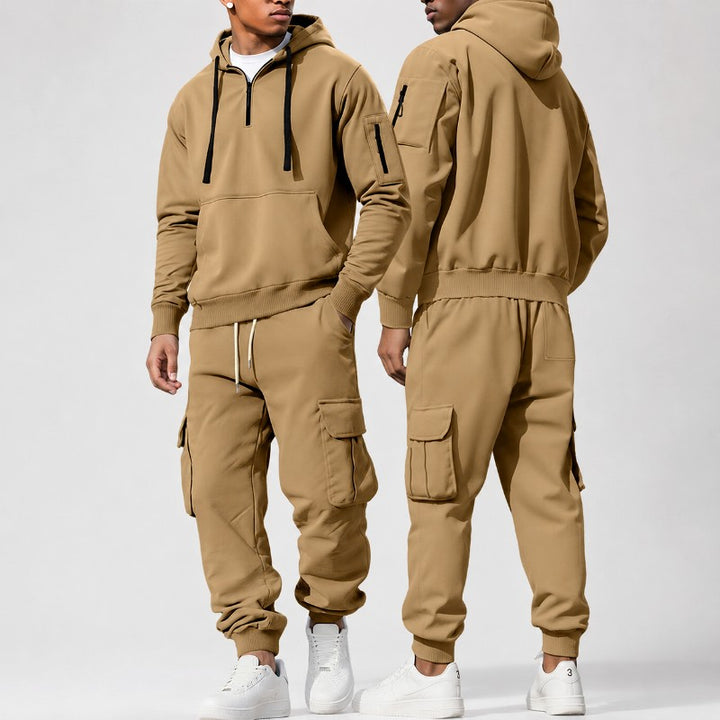 Alessio - Men's Quarter-Zip Hoodie & Cargo Jogger Set 1