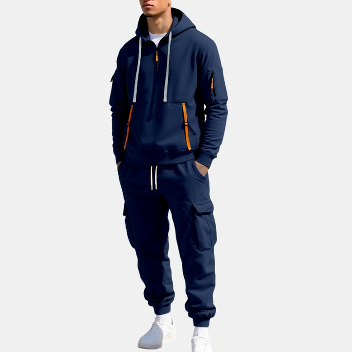 Alessio - Men's Quarter-Zip Hoodie & Cargo Jogger Set 3
