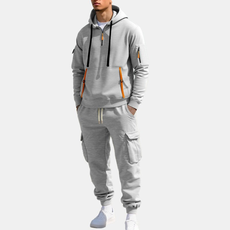 Alessio - Men's Quarter-Zip Hoodie & Cargo Jogger Set 4