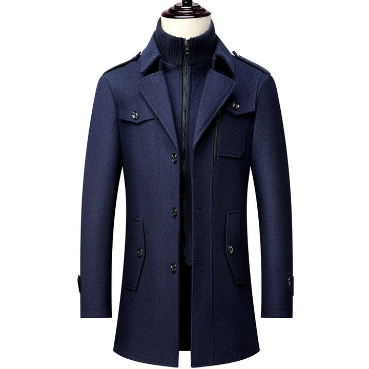 Alexander - Men's Layered Collar Wool Blend Trench Coat 5