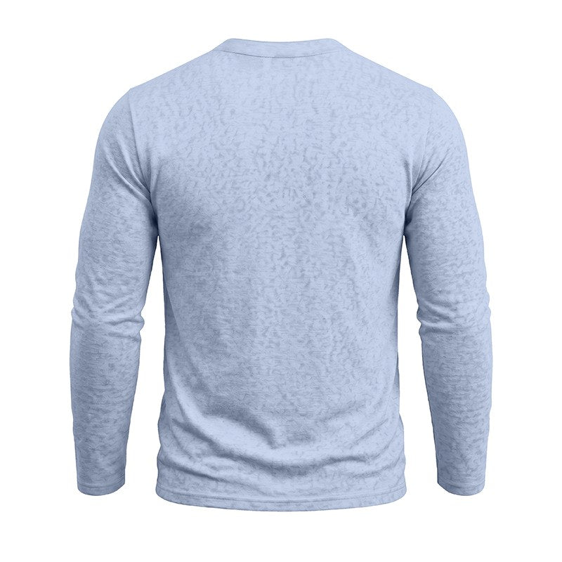 Ali - Men's Lace-Up Long Sleeve Henley Shirt 5