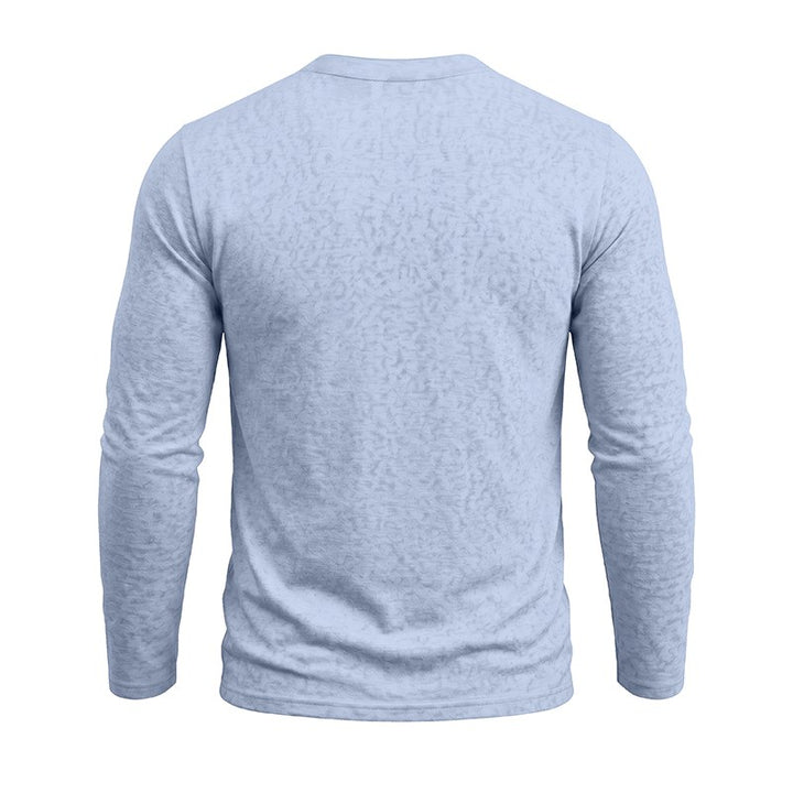 Ali - Men's Lace-Up Long Sleeve Henley Shirt 5