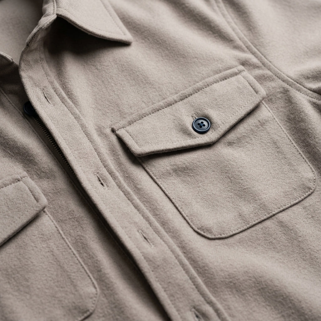 Allen - Men's Button-Front Woven Overshirt with Dual Chest Pockets