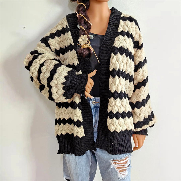 Allison - Women's Chunky Knit Patterned Cardigan 2