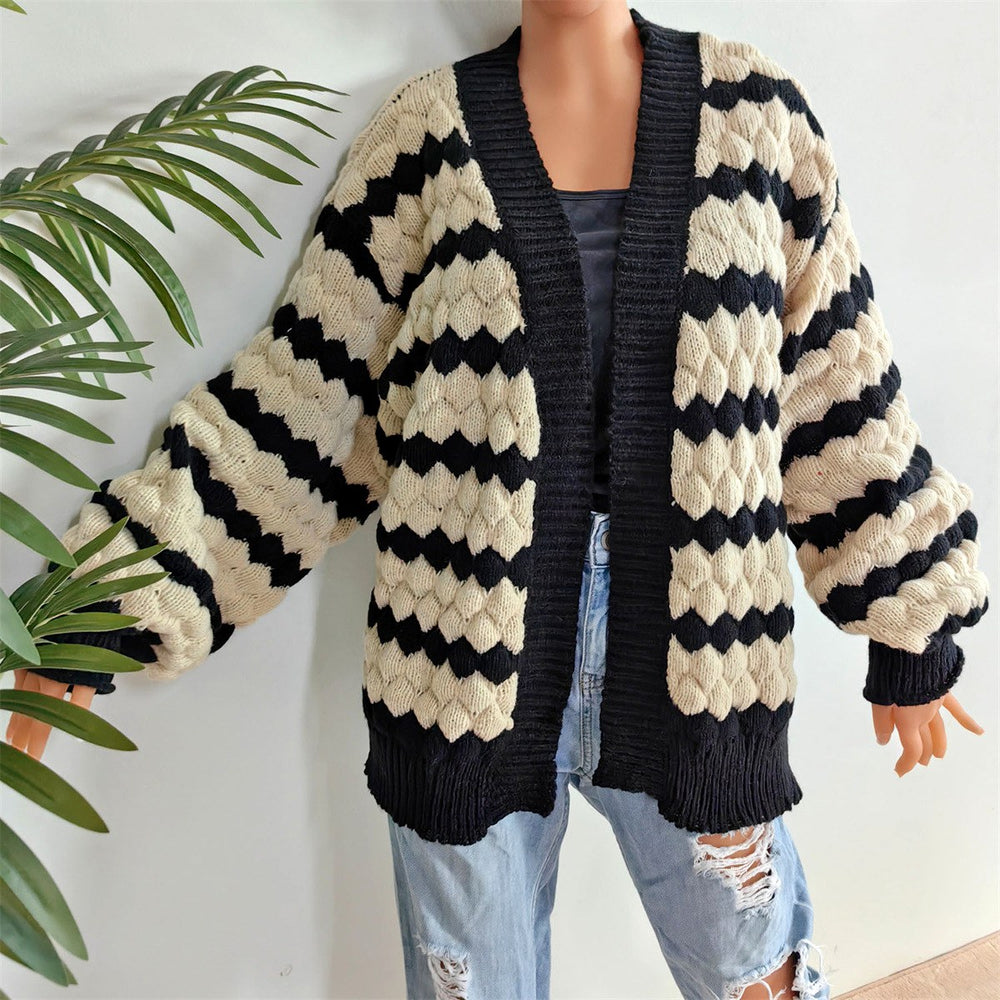 Allison - Women's Chunky Knit Patterned Cardigan 3