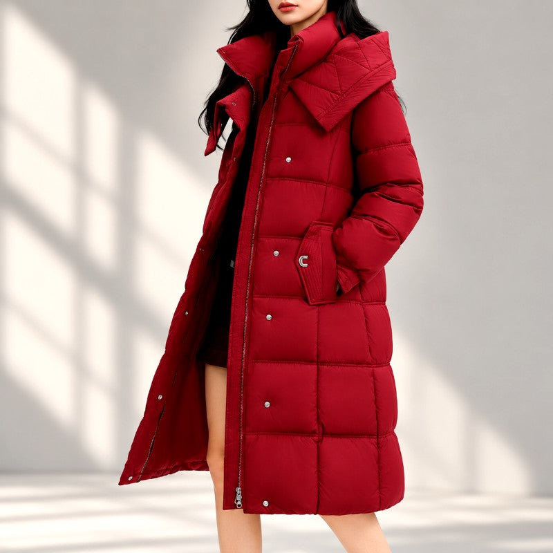 Alyana - Women's Long Padded Hooded Jacket 3