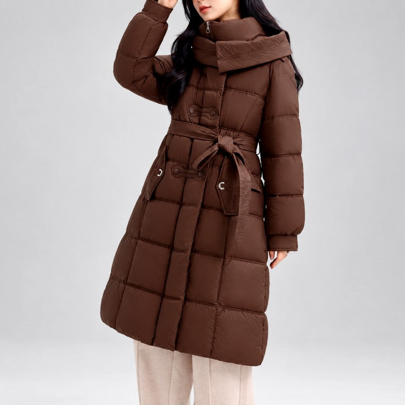 Alyana - Women's Long Padded Hooded Jacket 4