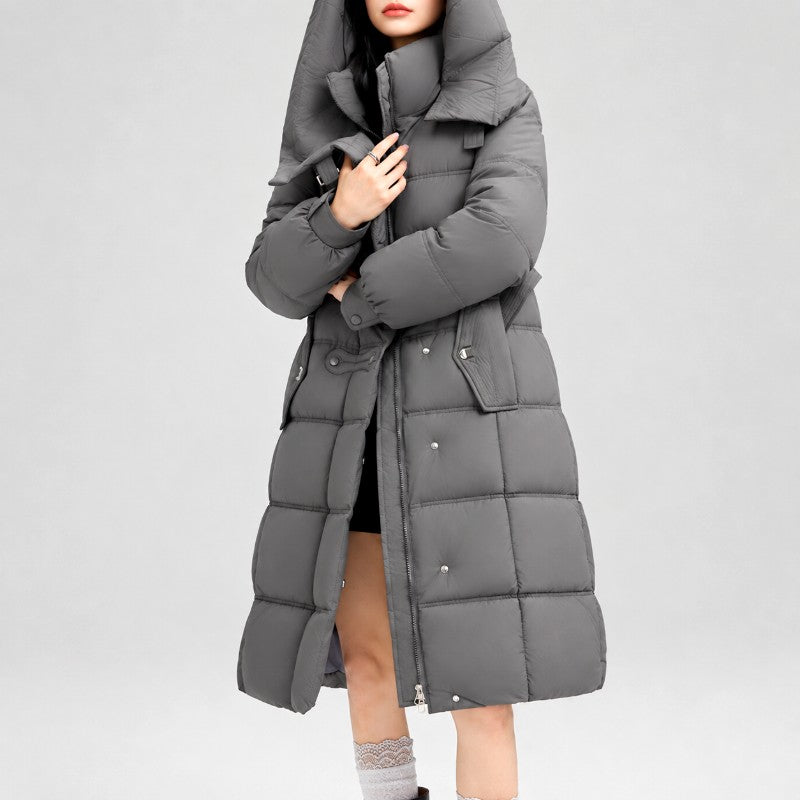 Alyana - Women's Long Padded Hooded Jacket 6