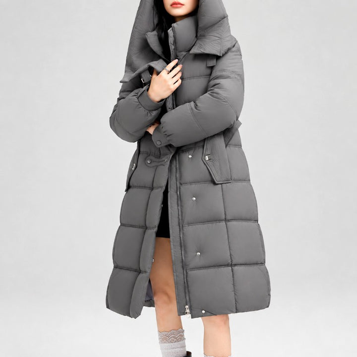 Alyana - Women's Long Padded Hooded Jacket 6