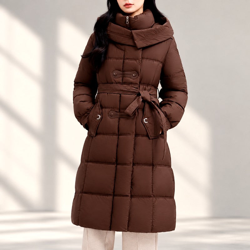 Alyana - Women's Long Padded Hooded Jacket 7