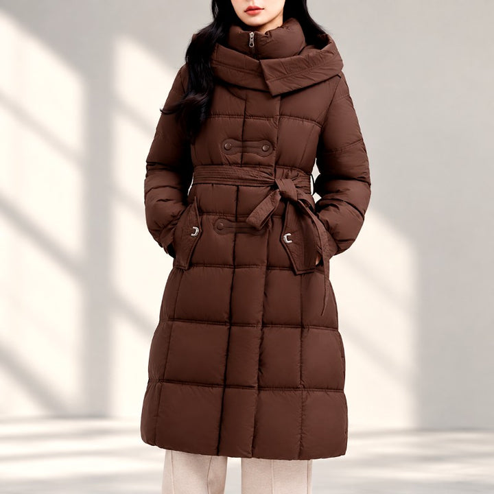 Alyana - Women's Long Padded Hooded Jacket 7