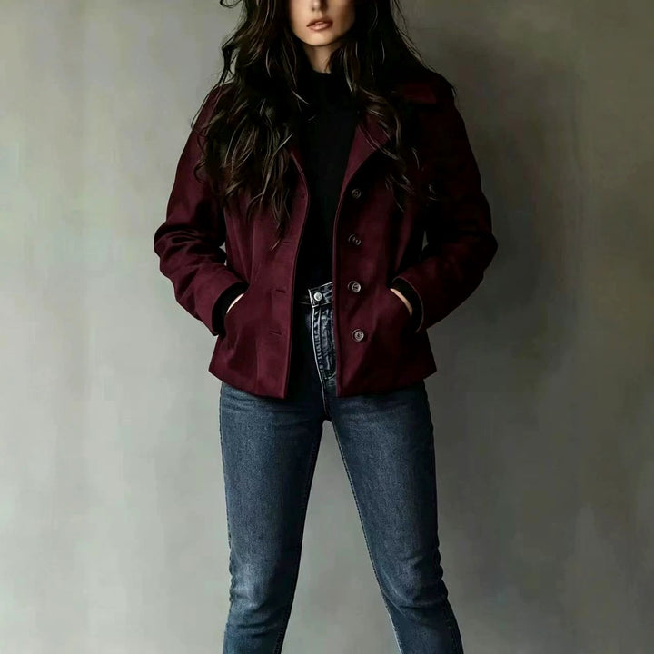 Amanda - Women's Button Front Wool-Blend Coat 5