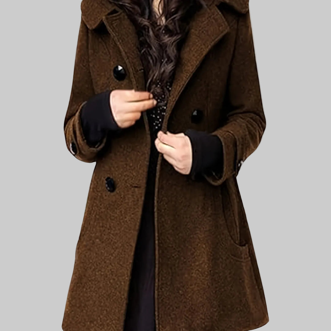 Amoura - Women's Double-Breasted Hooded Coat