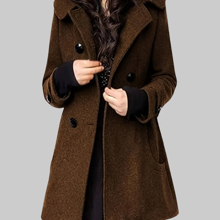 Amoura - Women's Double-Breasted Hooded Coat