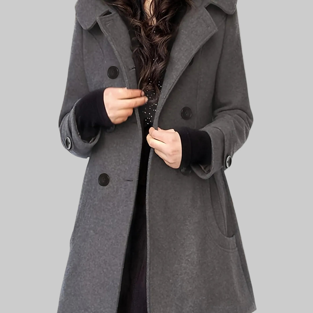 Amoura - Women's Double-Breasted Hooded Coat
