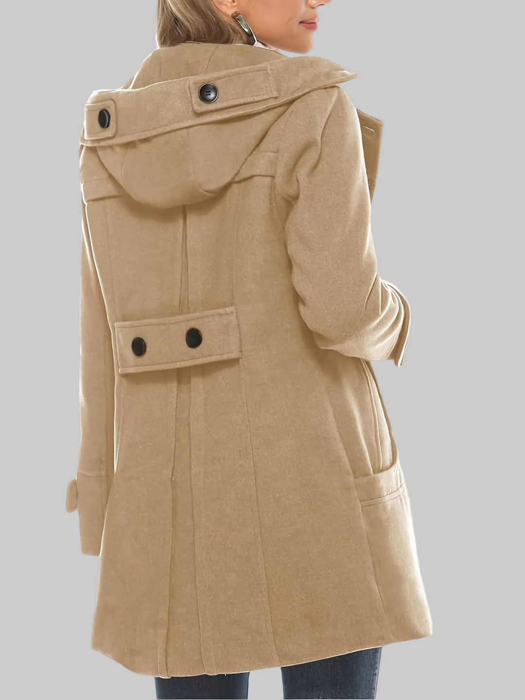 Amoura - Women's Double-Breasted Hooded Coat