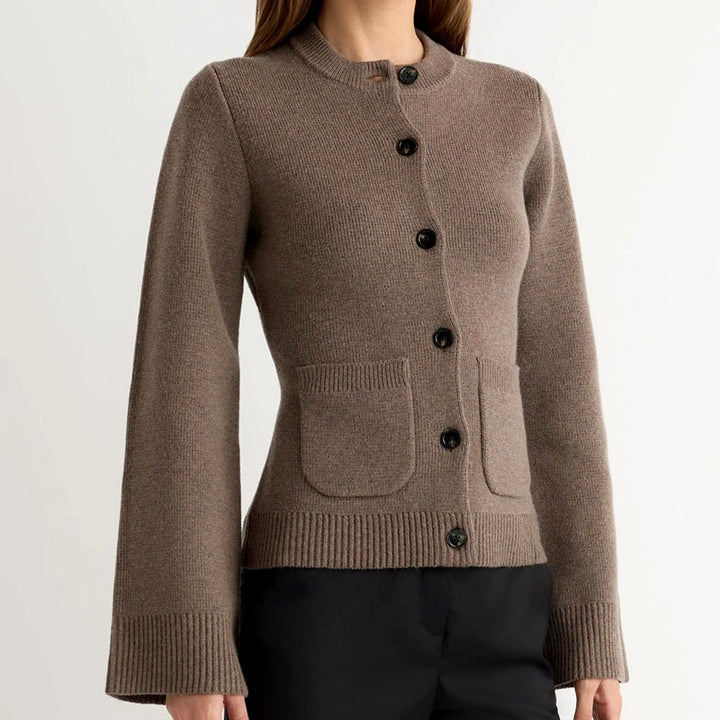 Anais - Women's Knit Button-Up Cardigan with Flared Sleeves 4