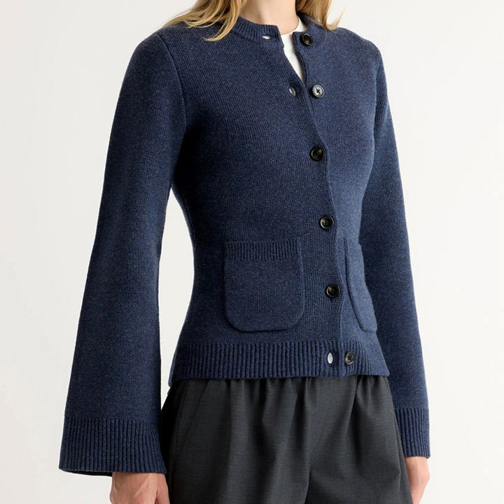 Anais - Women's Knit Button-Up Cardigan with Flared Sleeves 5