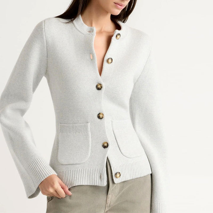 Anais - Women's Knit Button-Up Cardigan with Flared Sleeves 7