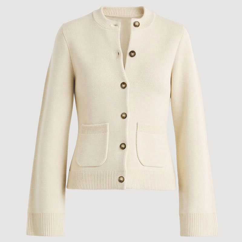 Anais - Women's Knit Button-Up Cardigan with Flared Sleeves 8