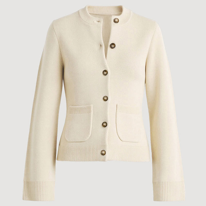Anais - Women's Knit Button-Up Cardigan with Flared Sleeves 8