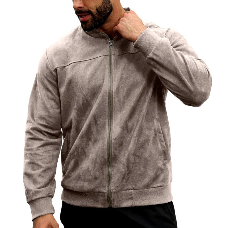 Andre - Men's Suede Look Bomber Jacket 6