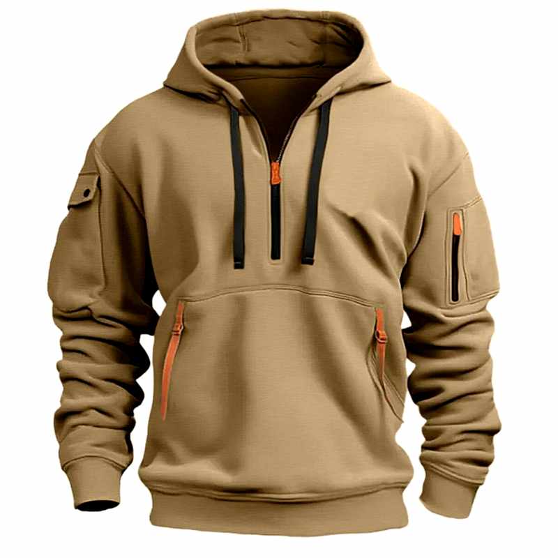 Andy - Men's Half-Zip Zip Front Hoodie Sweatshirt 4