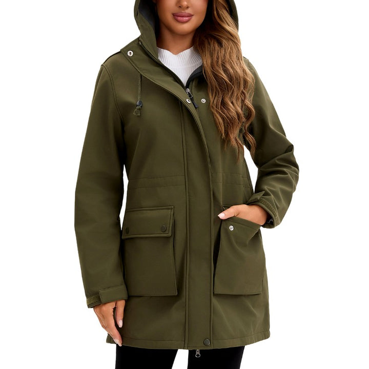 Angeline - Women's Hooded Zip-Up Multi-Pocket Utility Jacket 2