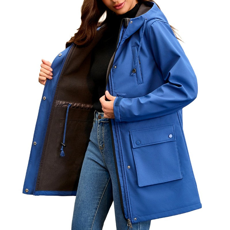 Angeline - Women's Hooded Zip-Up Multi-Pocket Utility Jacket 6