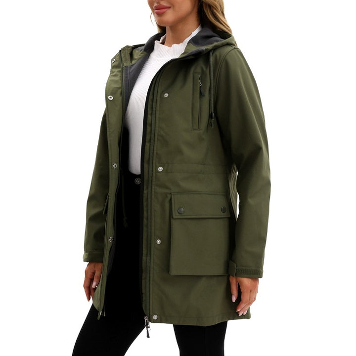 Angeline - Women's Hooded Zip-Up Multi-Pocket Utility Jacket 7