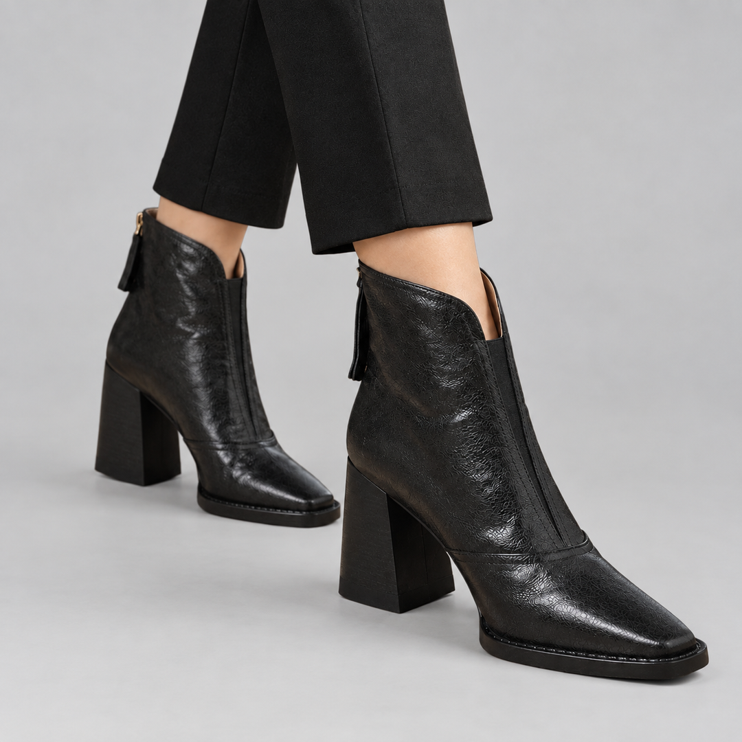 Anicka - Women's Square Toe Block Heel Ankle Boots 1