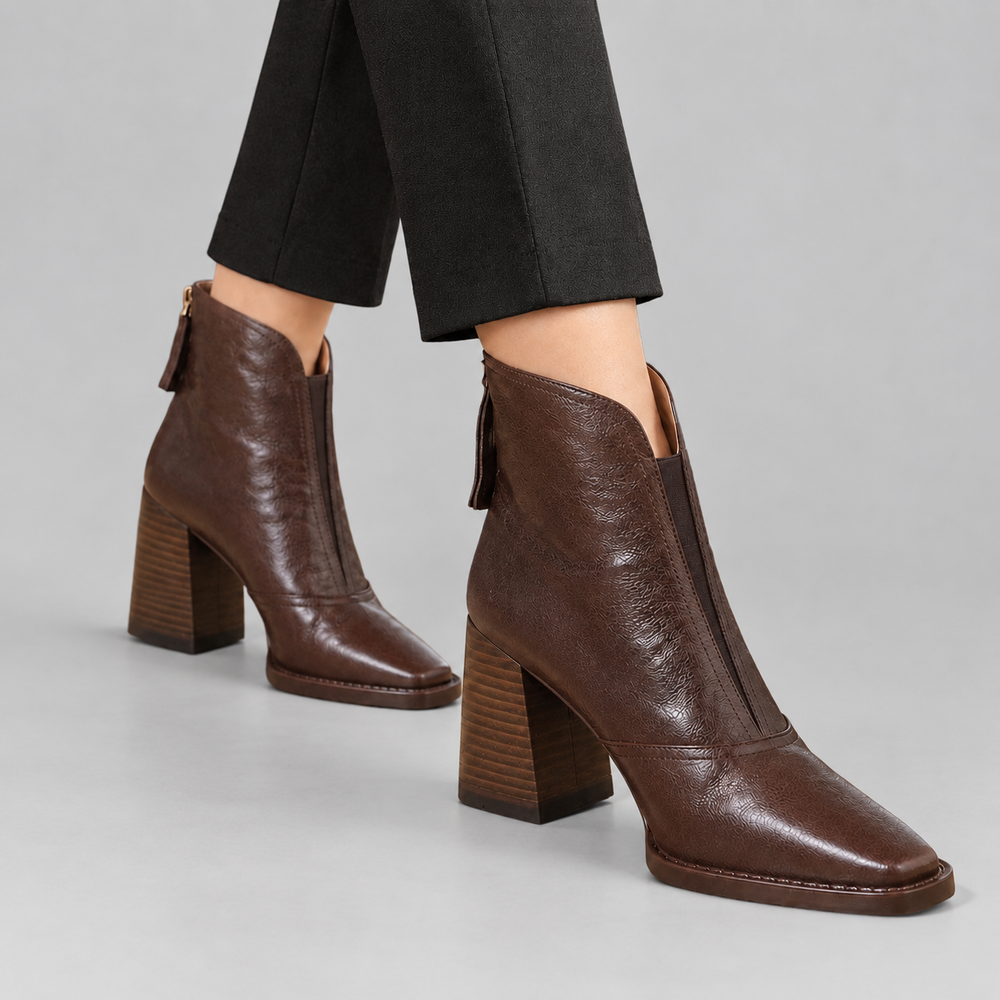 Anicka - Women's Square Toe Block Heel Ankle Boots 2