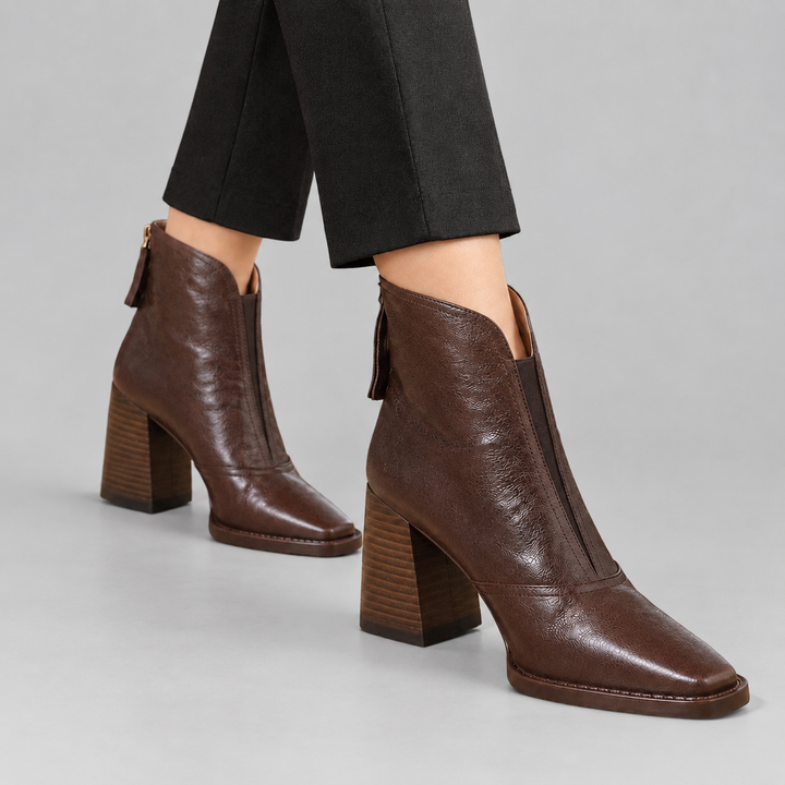 Anicka - Women's Square Toe Block Heel Ankle Boots 2