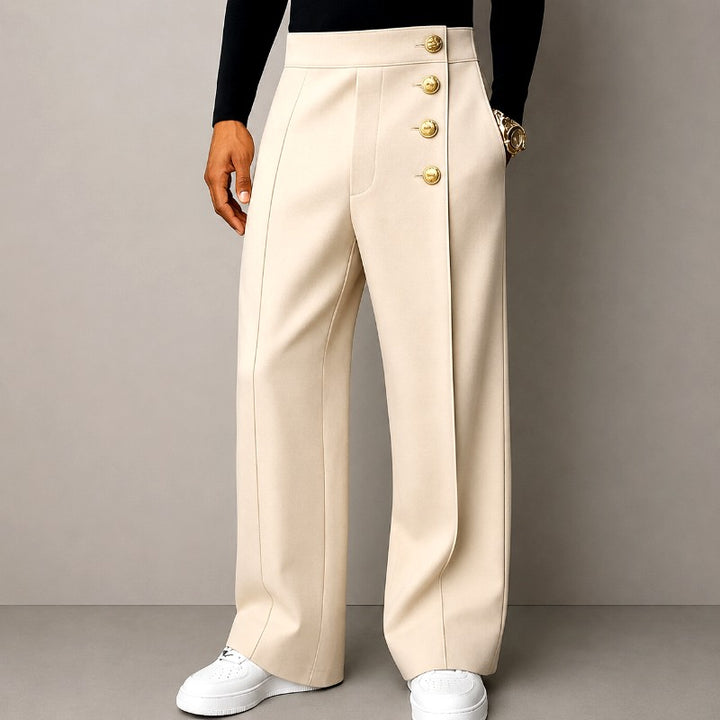 Anthony - Men's Pleated Wide Leg Tailored Trousers 4