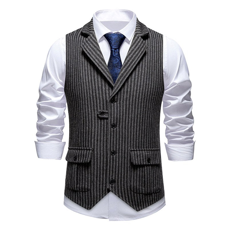 Antonio - Men's Pinstripe Tailored Vest 2