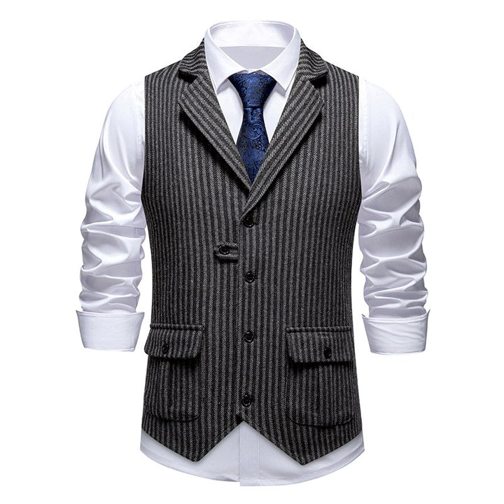 Antonio - Men's Pinstripe Tailored Vest 2