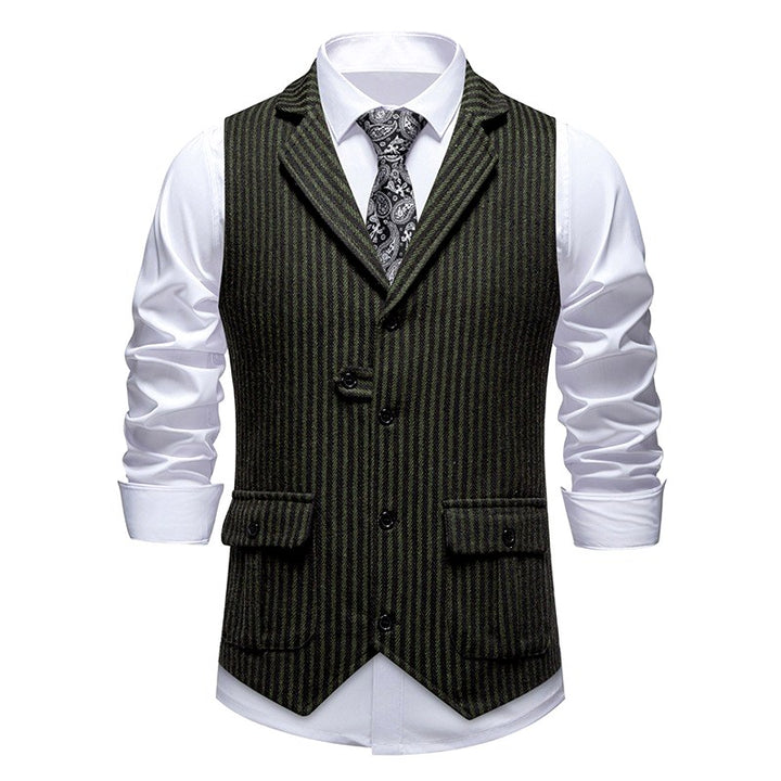 Antonio - Men's Pinstripe Tailored Vest 3