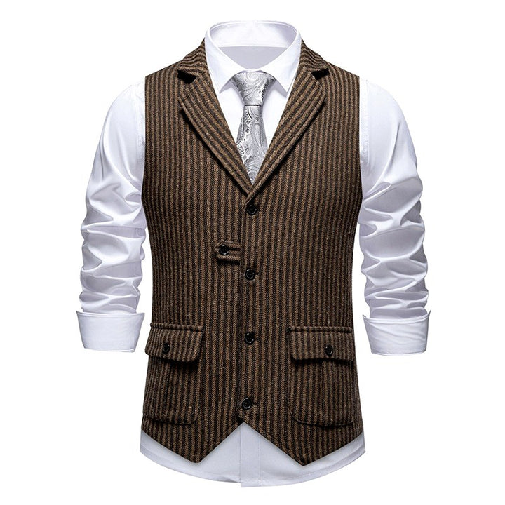 Antonio - Men's Pinstripe Tailored Vest 4