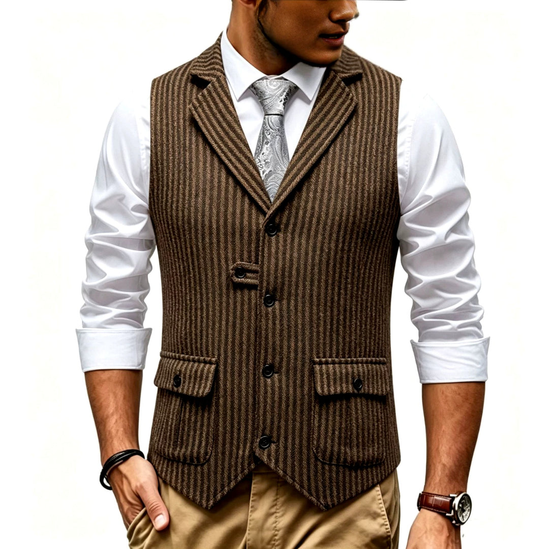 Antonio - Men's Pinstripe Tailored Vest 5