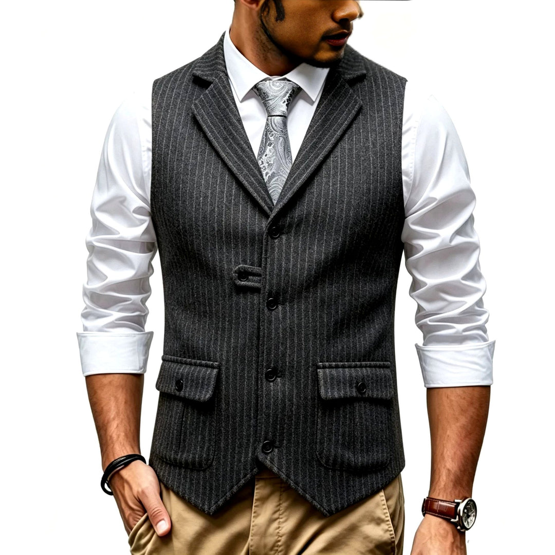 Antonio - Men's Pinstripe Tailored Vest 6