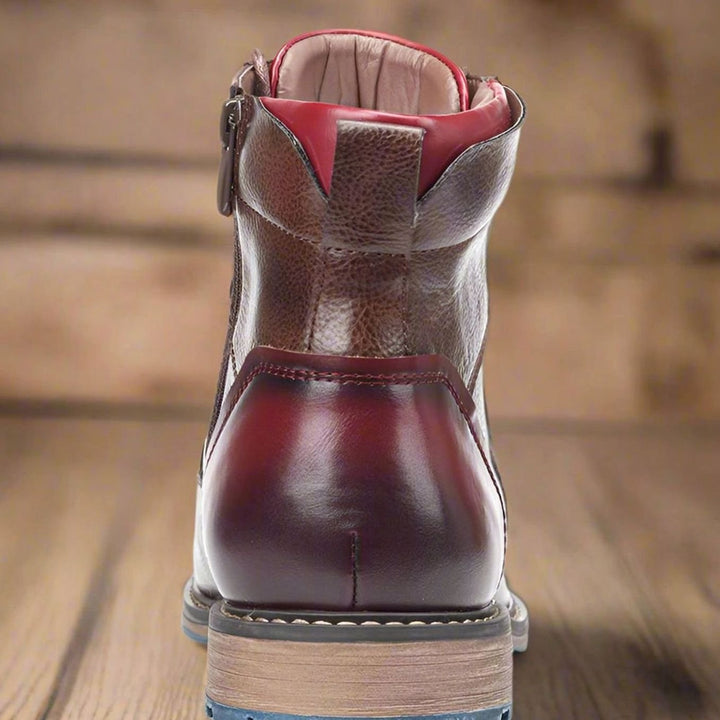 Arjen - Men's Lace-Up Cap-Toe Leather Ankle Boots