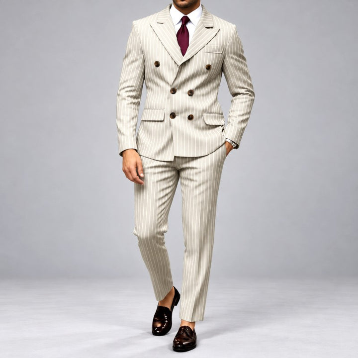 Arman - Men's Pinstripe Double-Breasted Suit Set 2