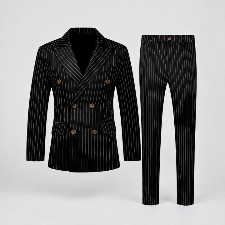 Arman - Men's Pinstripe Double-Breasted Suit Set 6