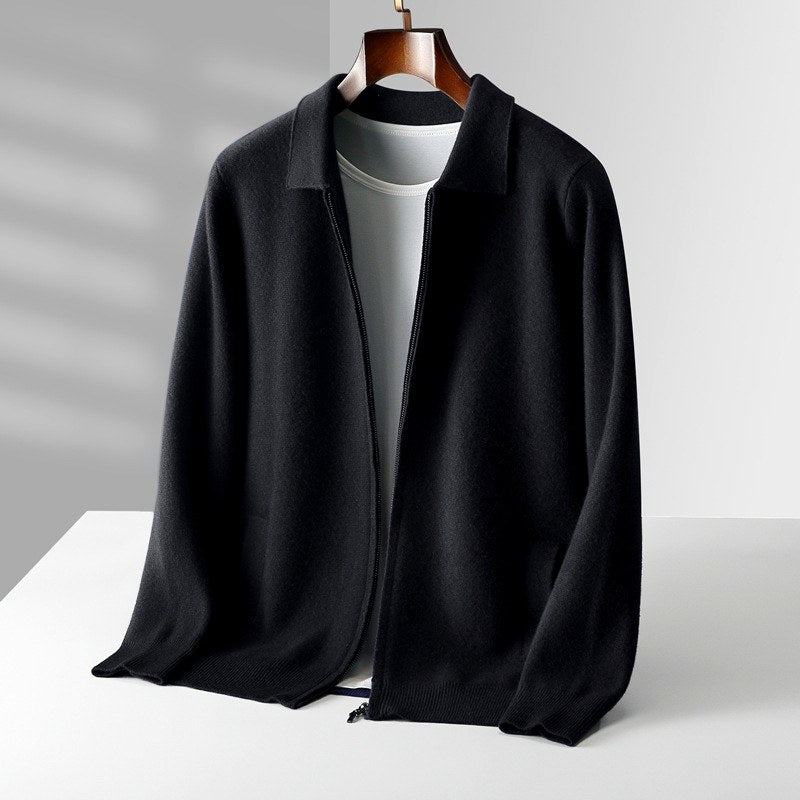 Armando - Men’s Long Sleeve Wool Zip-Up Cardigan 4